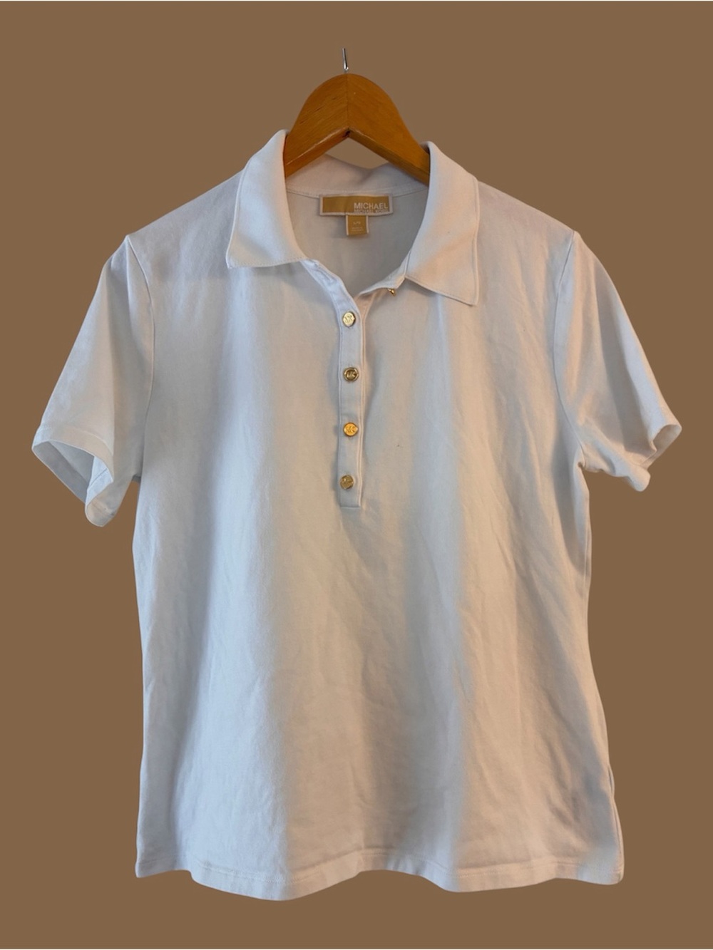 😎 Michael Kors White|Gold Polo